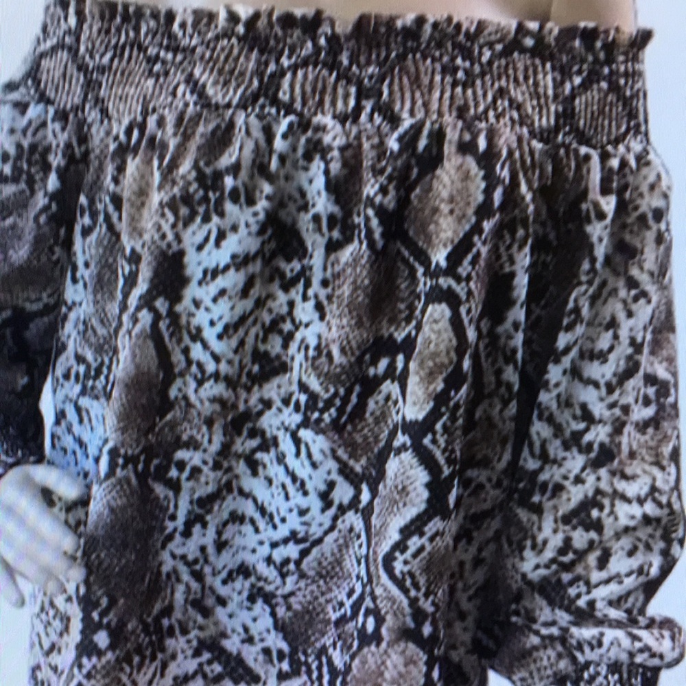 Snake Print Off-Shoulder Top